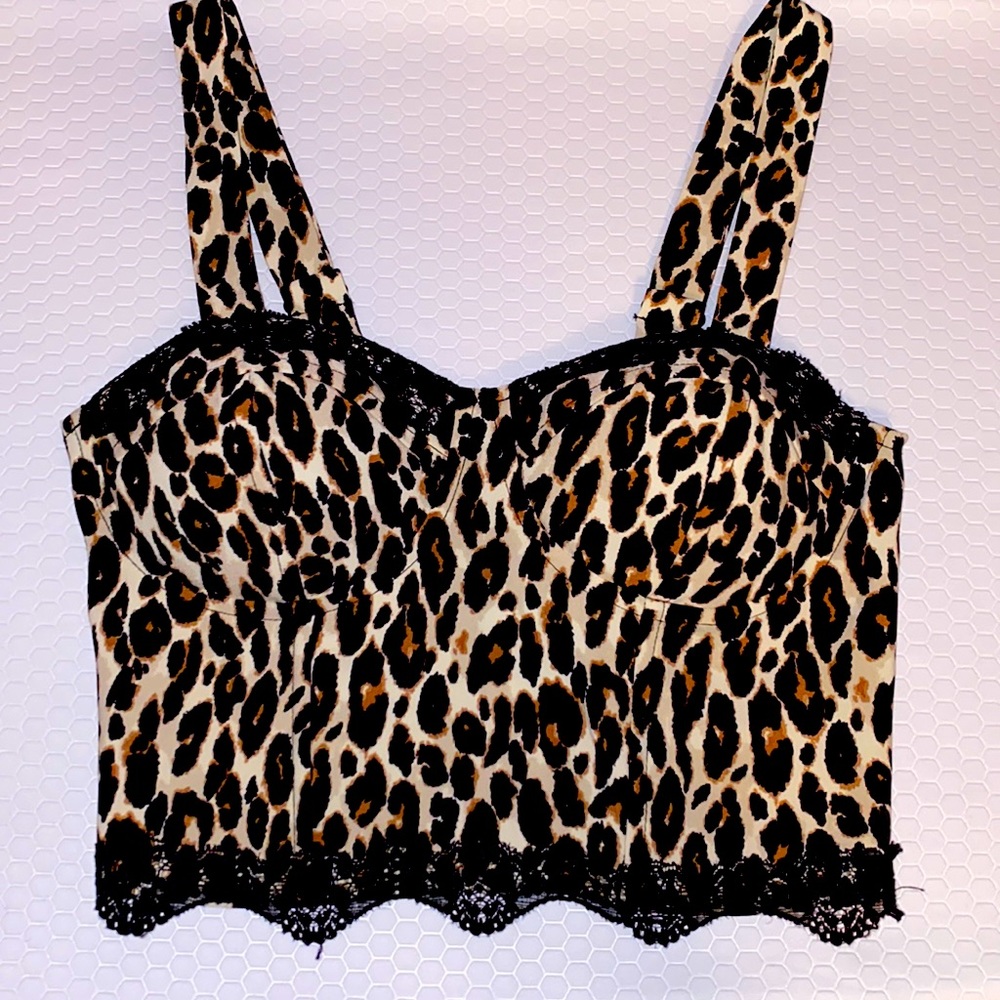 Bustier Leopard Crop Top